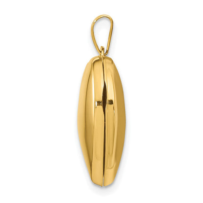 14K Gelbgold 14K 18mm Gewölbt Schlicht Herz Medaillon