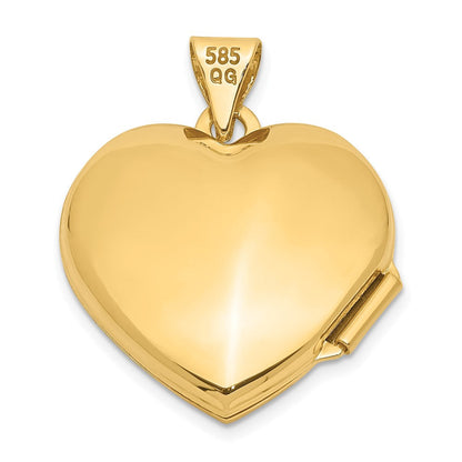 14K Gelbgold 14K 18mm Gewölbt Schlicht Herz Medaillon