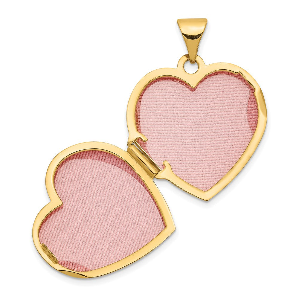 14K Gelbgold 14K 18mm Gewölbt Schlicht Herz Medaillon