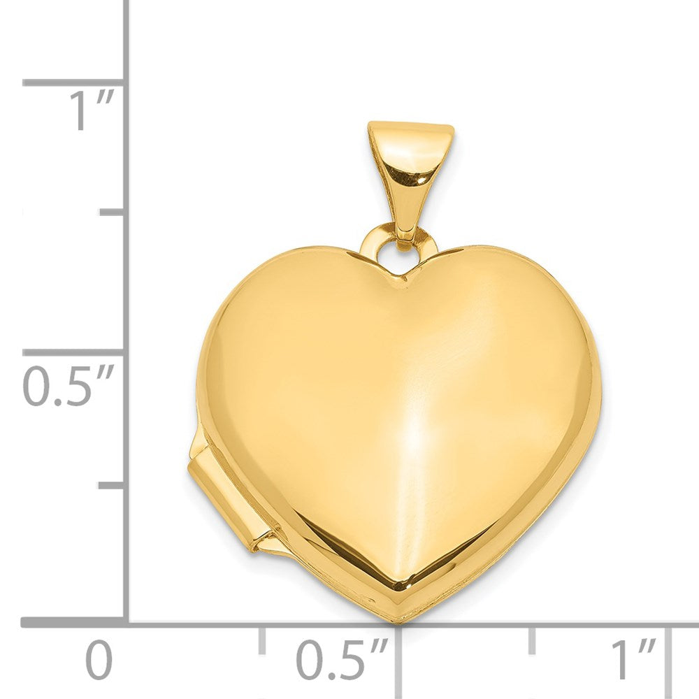 14K Gelbgold 14K 18mm Gewölbt Schlicht Herz Medaillon