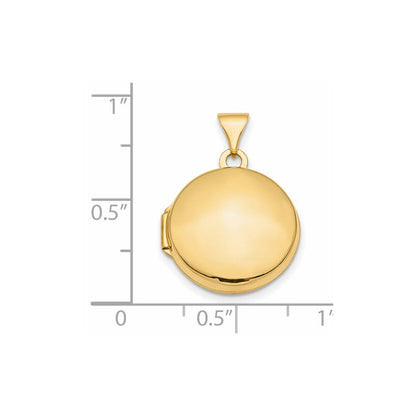 14K Gelbgold 14K Poliert Gewölbt 16mm Rund Medaillon