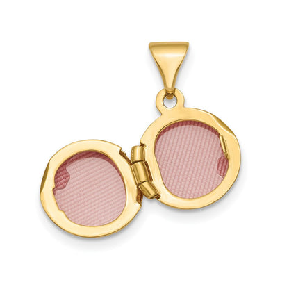 14K Gelbgold 14K Poliert Gewölbt 10mm Rund Medaillon