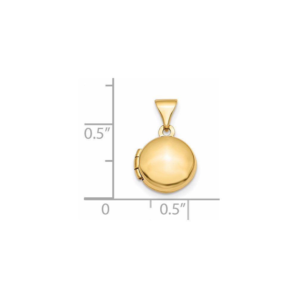 14K Gelbgold 14K Poliert Gewölbt 10mm Rund Medaillon