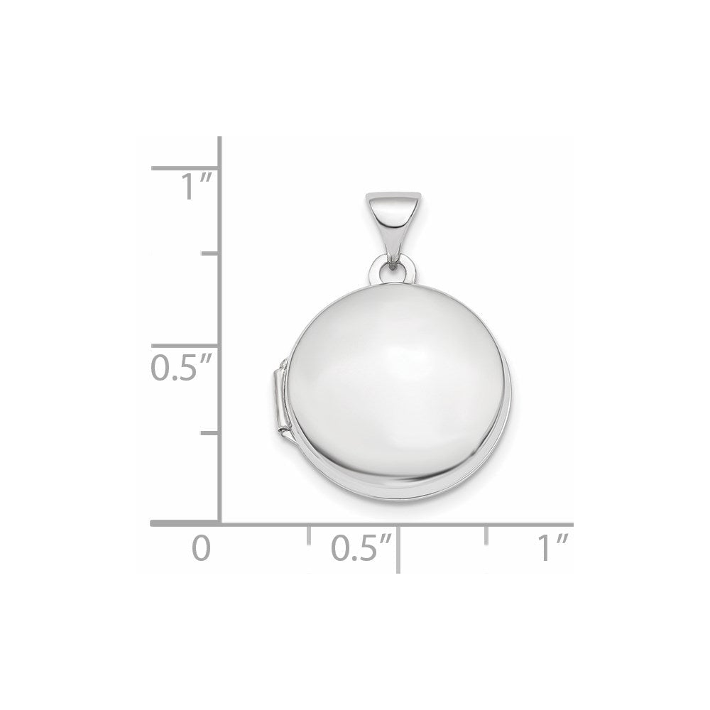 14K Weißgold 14K Weißgold Poliert Gewölbt 16mm Rund Medaillon