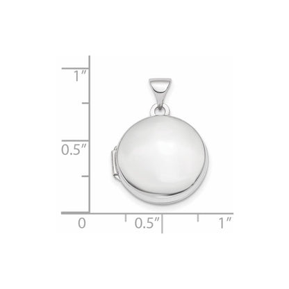 14K Weißgold 14K Weißgold Poliert Gewölbt 16mm Rund Medaillon