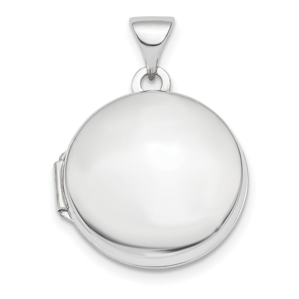 14K Weißgold 14K Weißgold Poliert Gewölbt 16mm Rund Medaillon