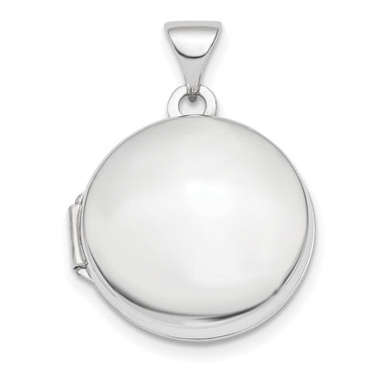 14K Weißgold 14K Weißgold Poliert Gewölbt 16mm Rund Medaillon