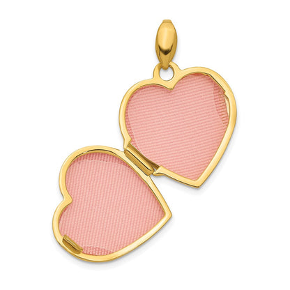 14K Gelbgold 14ky Diamant 16mm Princess Medaillon Anhänger