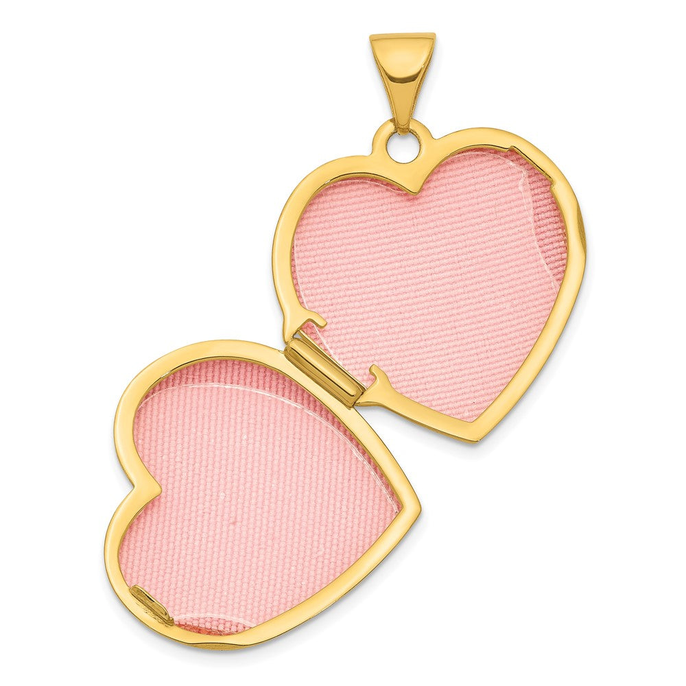 14K Gelbgold 14K 19mm Herz Rand Herz Medaillon Anhänger