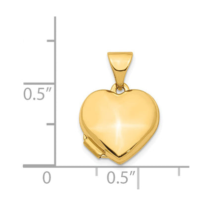14K Gelbgold 14K Herz 13mm Medaillon Anhänger