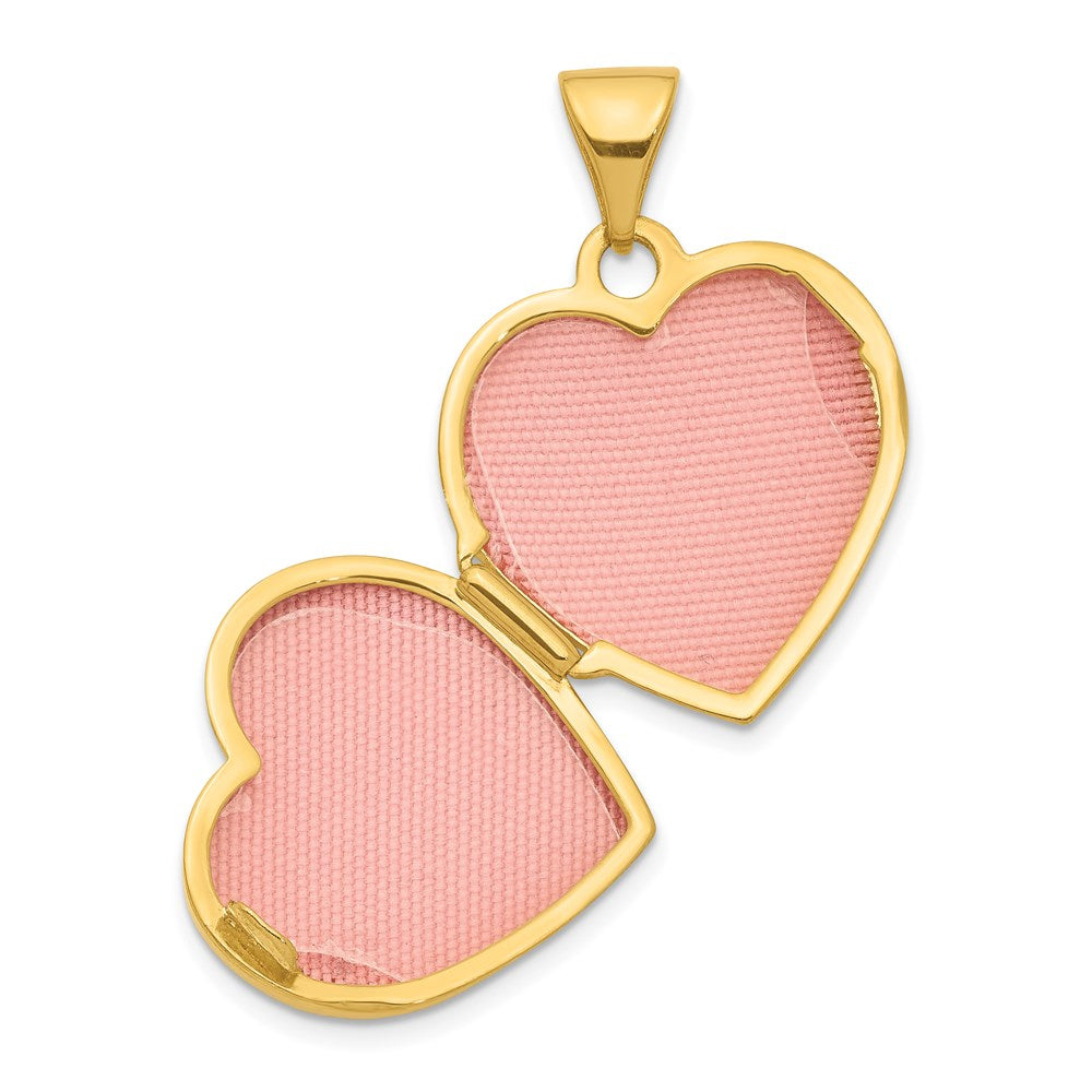 14K Gelbgold 14K Diamant 16mm Herz Medaillon Anhänger