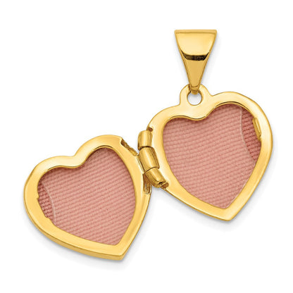14K Gelbgold 14K 13mm Strukturiert Herz Medaillon Anhänger