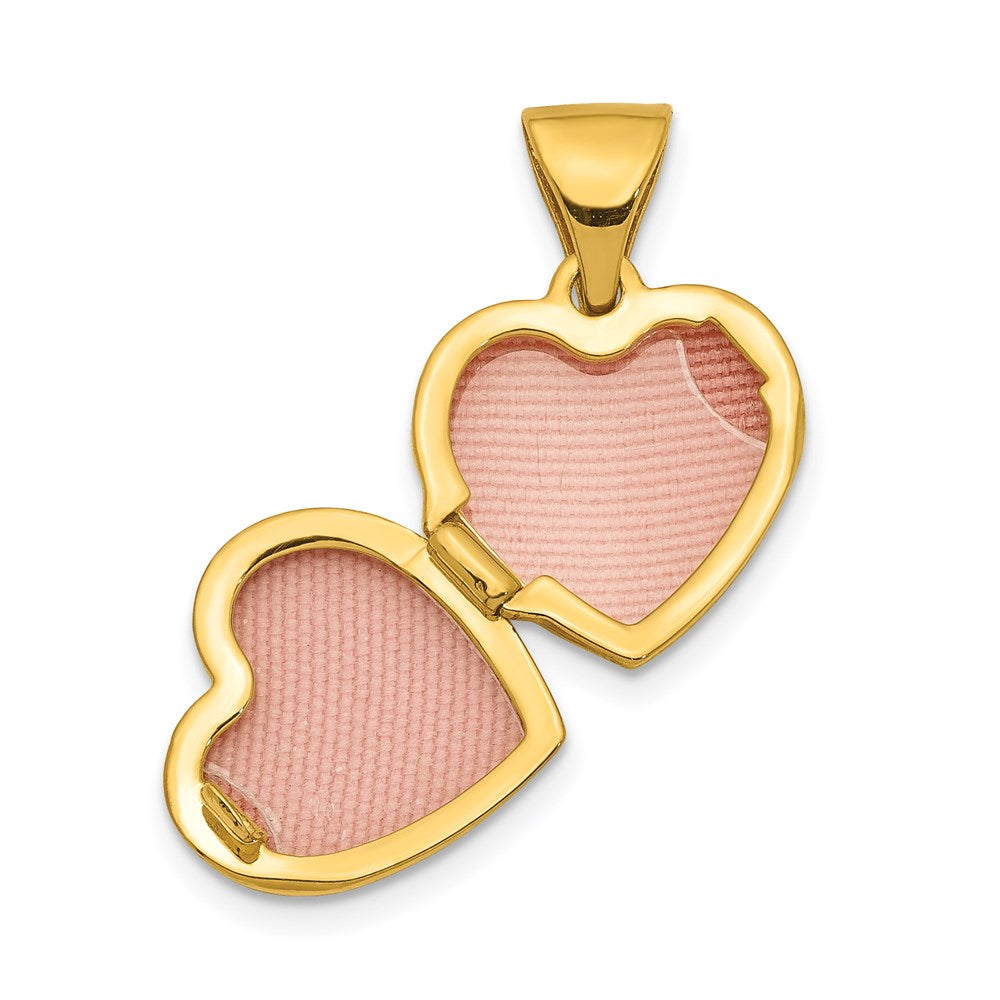 14K Gelbgold 14K 11mm Blumen Herz Medaillon Anhänger