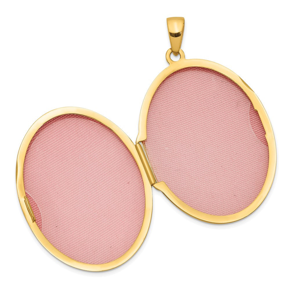 14K Gelbgold 34mm Oval Medaillon Anhänger