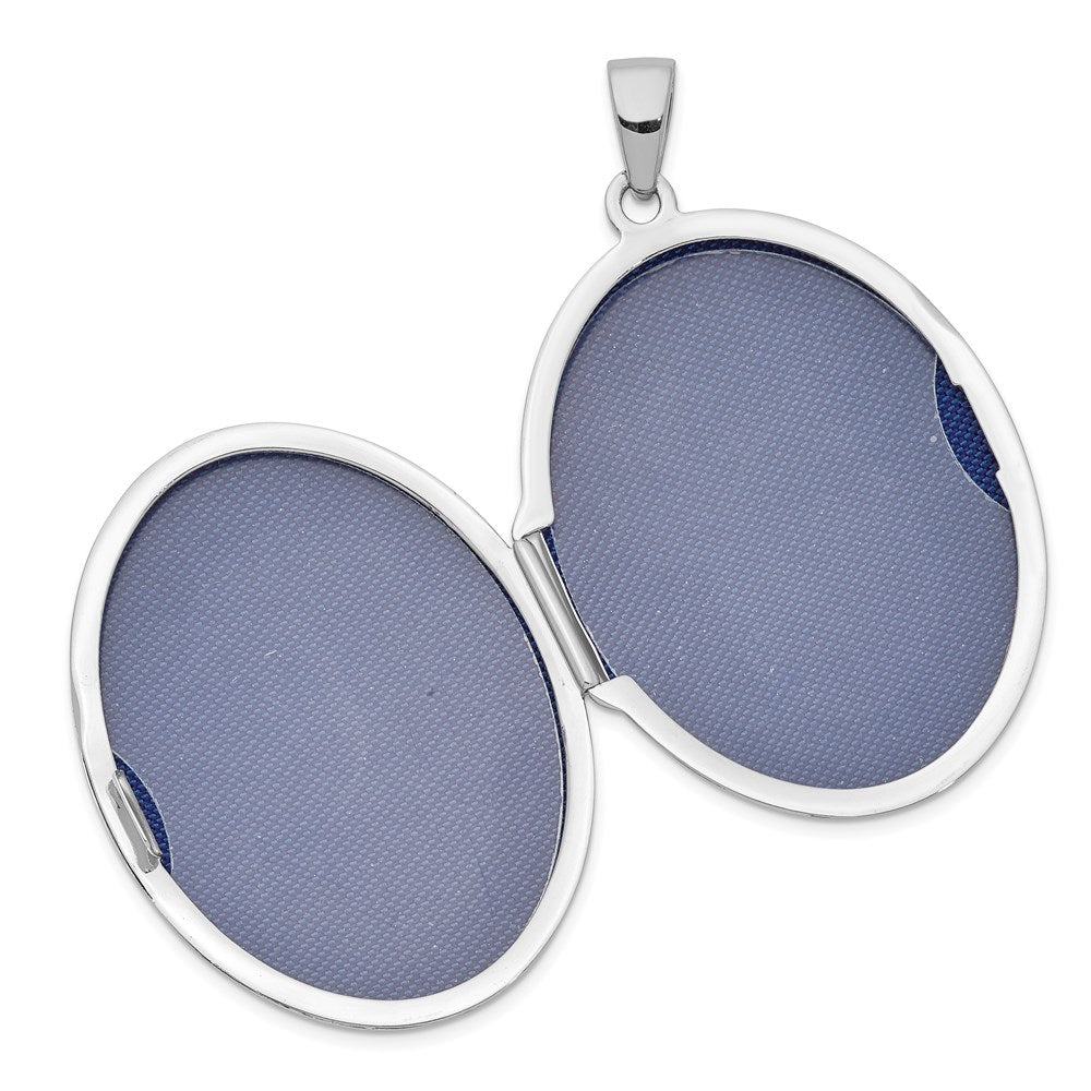 14K Weißgold 14K Weißgold Oval 33mm Medaillon Anhänger