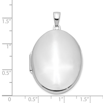 14K Weißgold 14K Weißgold Oval 33mm Medaillon Anhänger