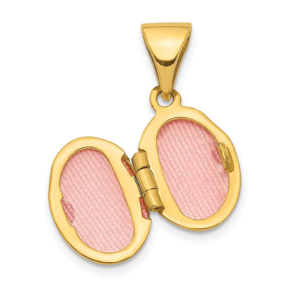14K Gelbgold 14K 12mm Oval Medaillon Anhänger