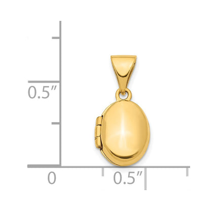 14K Gelbgold 14K 12mm Oval Medaillon Anhänger