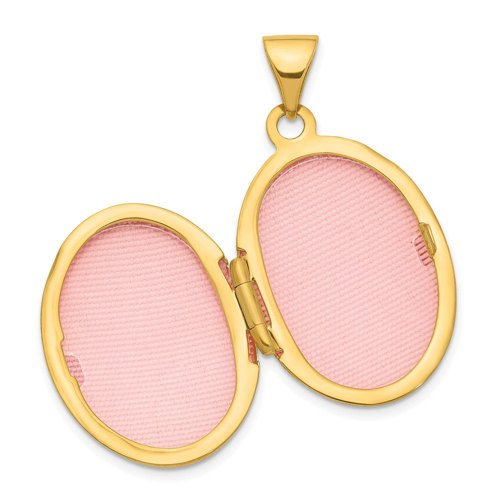 14K Gelbgold 14ky 21mm Oval Medaillon Anhänger