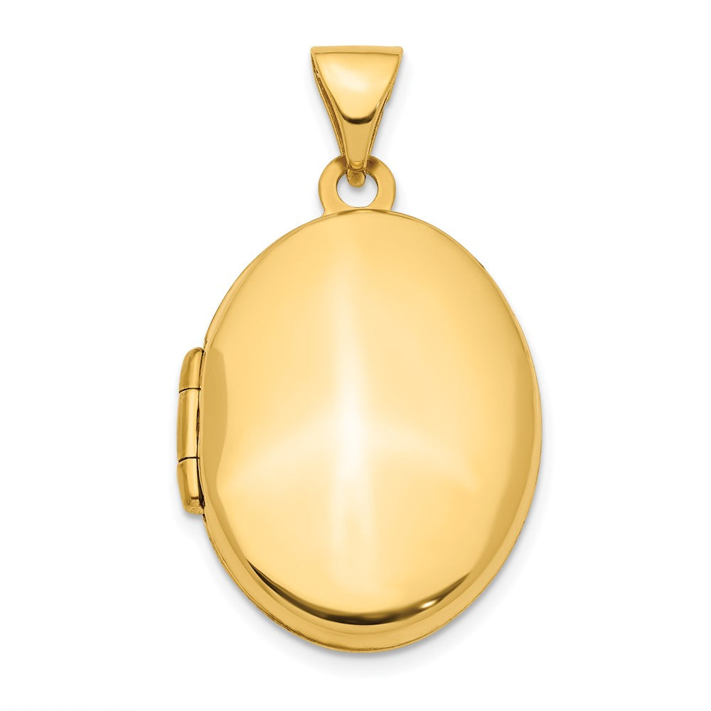 14K Gelbgold 14ky 21mm Oval Medaillon Anhänger