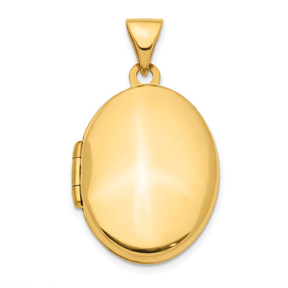 14K Gelbgold 14ky 21mm Oval Medaillon Anhänger