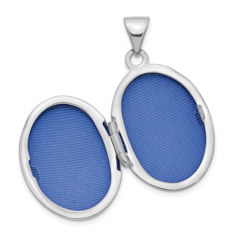 14K Weißgold 14K Weißgold 21mm Oval Medaillon Anhänger