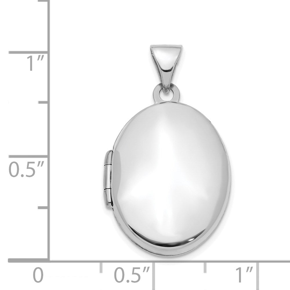14K Weißgold 14K Weißgold 21mm Oval Medaillon Anhänger