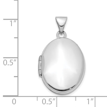 14K Weißgold 14K Weißgold 21mm Oval Medaillon Anhänger