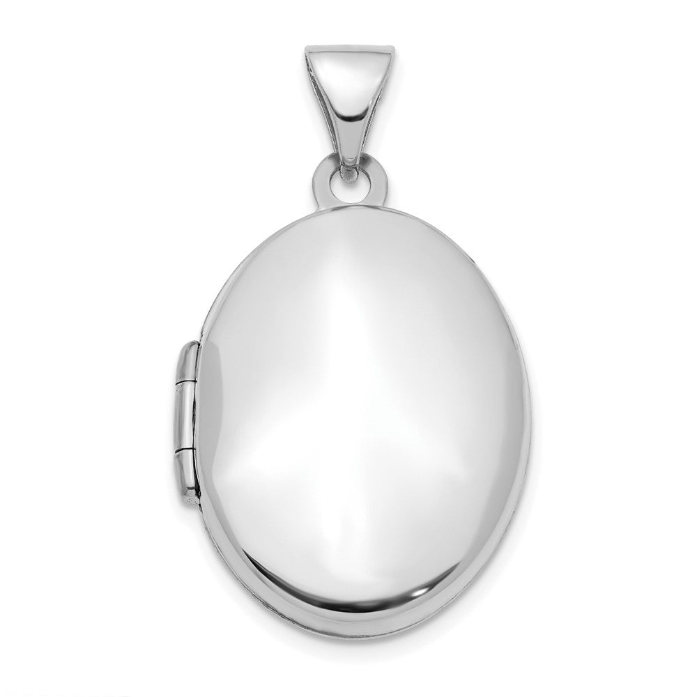 14K Weißgold 14K Weißgold 21mm Oval Medaillon Anhänger