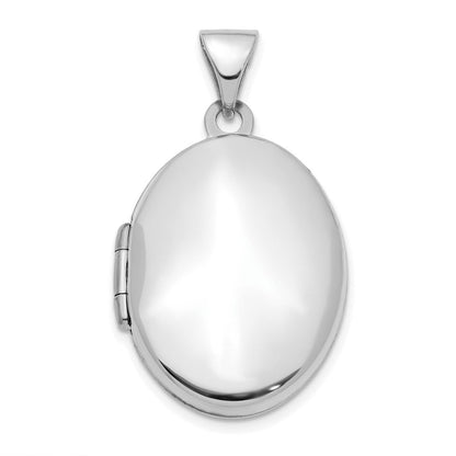 14K Weißgold 14K Weißgold 21mm Oval Medaillon Anhänger
