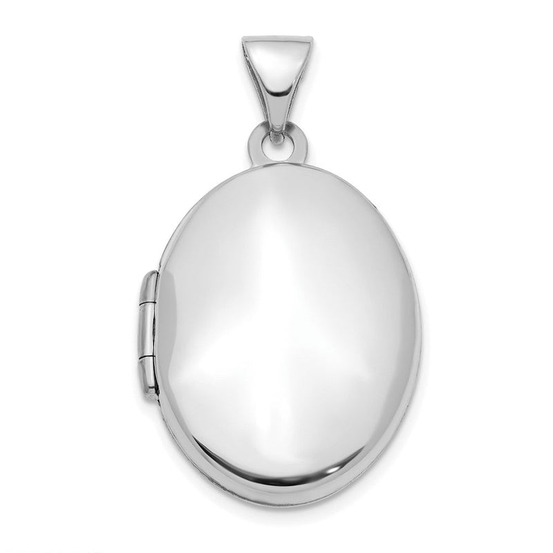 14K Weißgold 14K Weißgold 21mm Oval Medaillon Anhänger