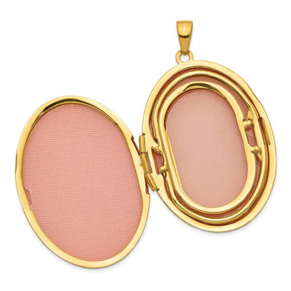 14K Gelbgold 14K 38mm Groß Oval Familie Medaillon Anhänger
