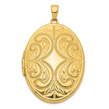 14K Gelbgold 14K 38mm Groß Oval Familie Medaillon Anhänger