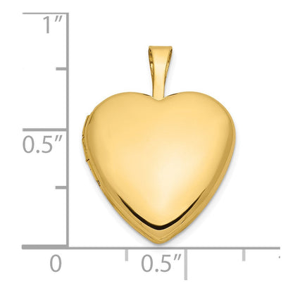 14K Gelbgold 16mm Herz Medaillon