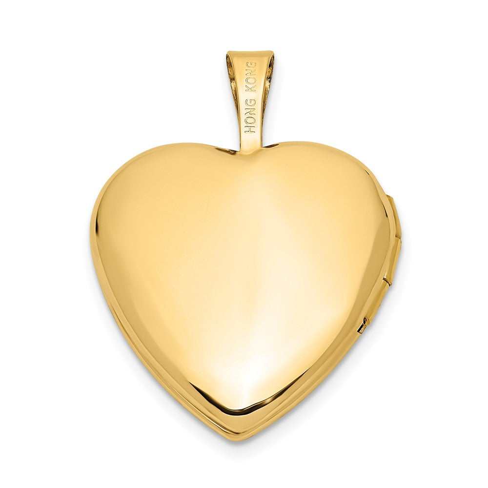 14K Gelbgold 14K 16mm Poliert & Satiniert I Liebe You Herz Medaillon