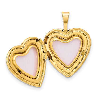 14K Gelbgold 14K 16mm Poliert & Satiniert I Liebe You Herz Medaillon