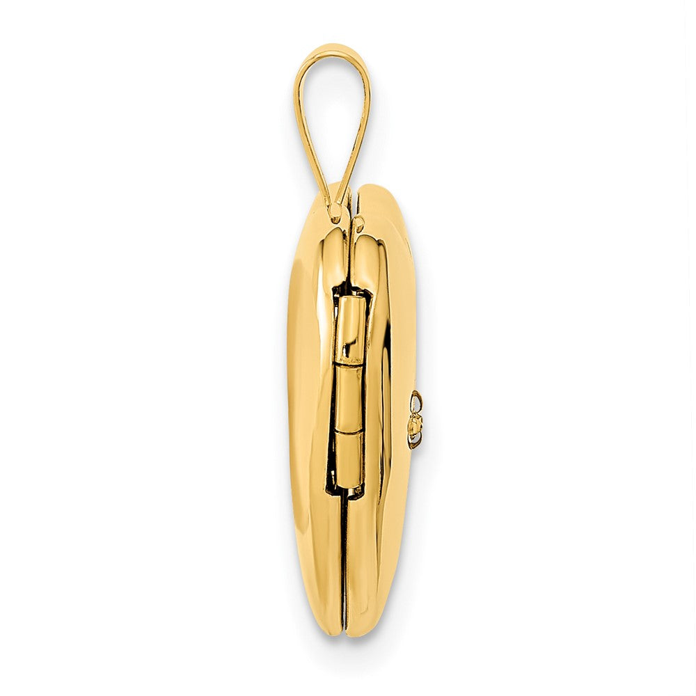 14K Gelbgold 16mm Mit.01ct. Diamant Stern Herz Medaillon