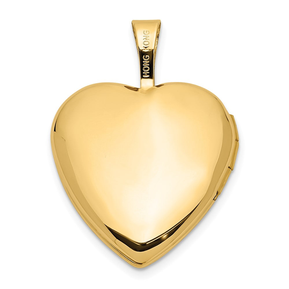 14K Gelbgold 16mm Mit.01ct. Diamant Stern Herz Medaillon