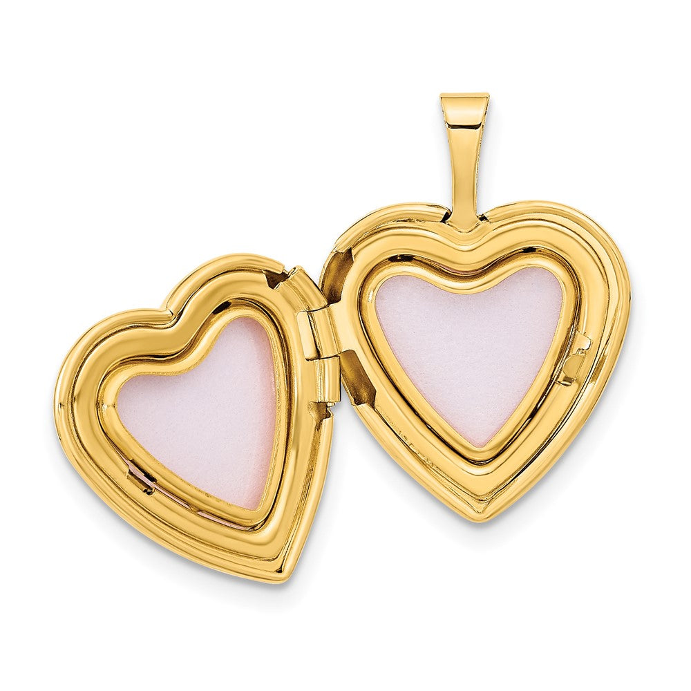 14K Gelbgold 16mm Mit.01ct. Diamant Stern Herz Medaillon