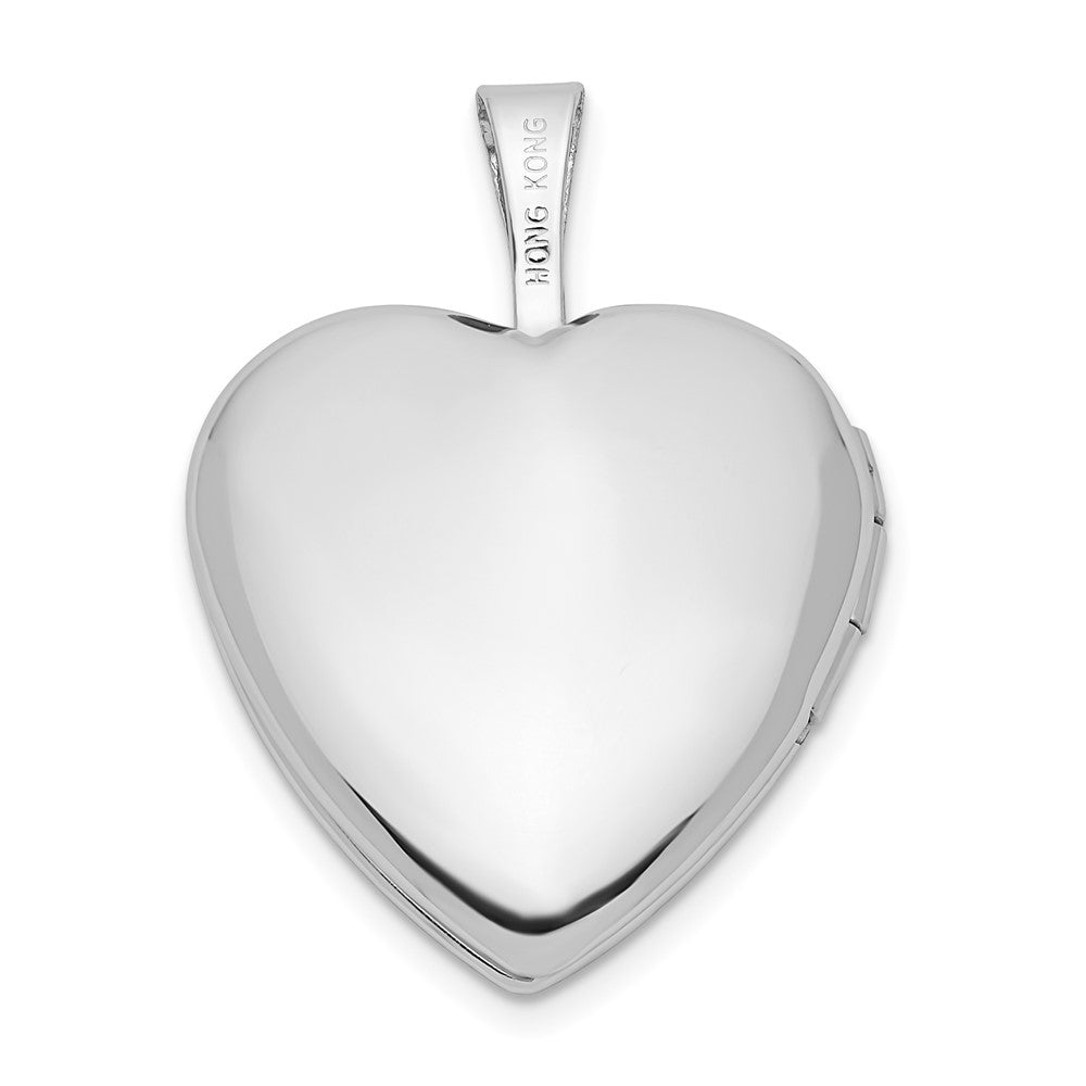 14K Weißgold 14K Weißgold 16mm.01ct. Diamant Herz Medaillon