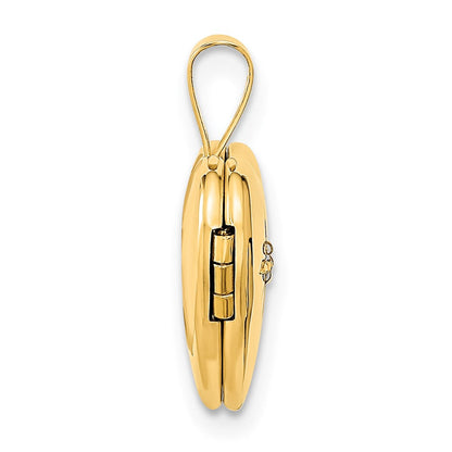 14K Gelbgold 14K 12mm Mit.01ct. Diamant Herz Medaillon