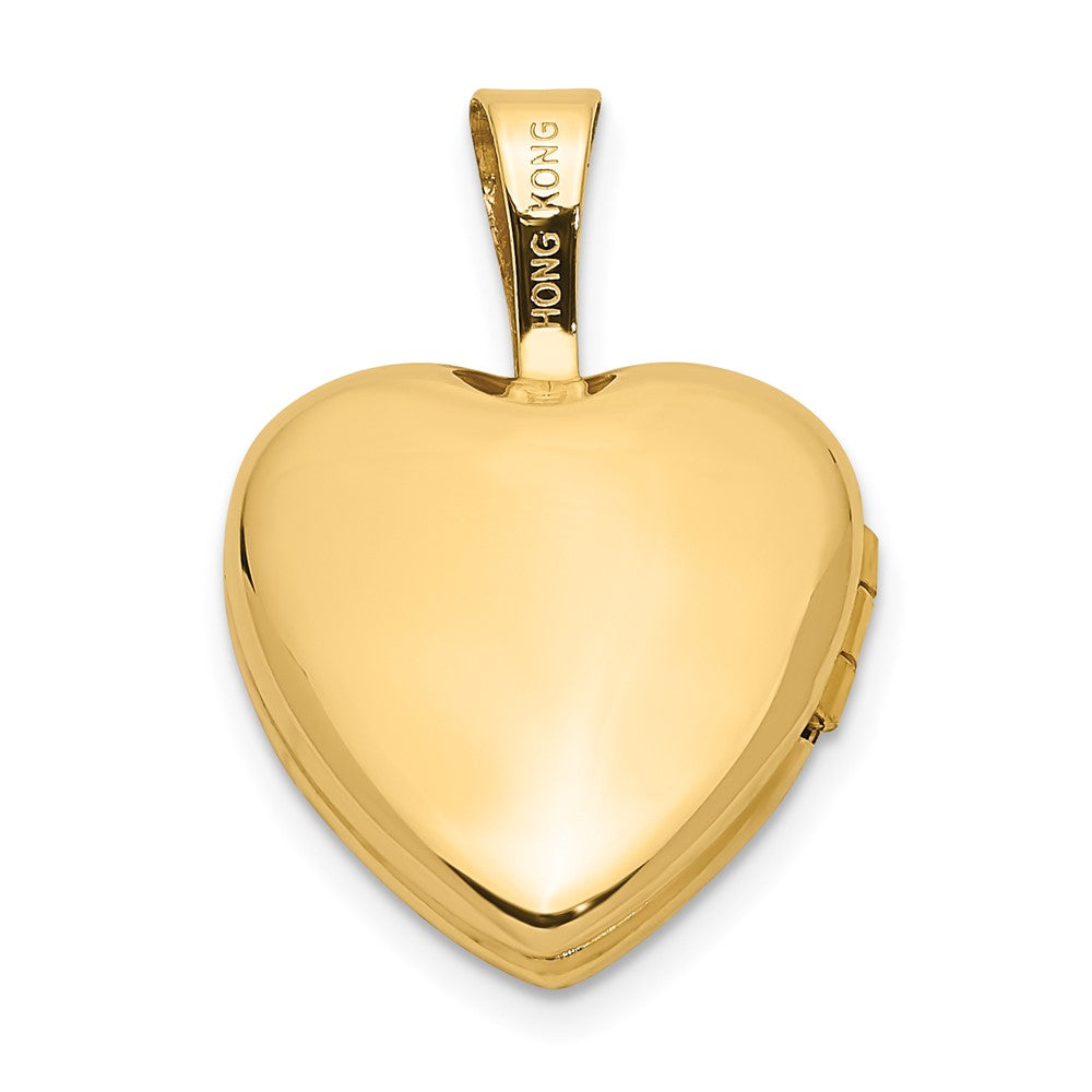 14K Gelbgold 14K 12mm Mit.01ct. Diamant Herz Medaillon