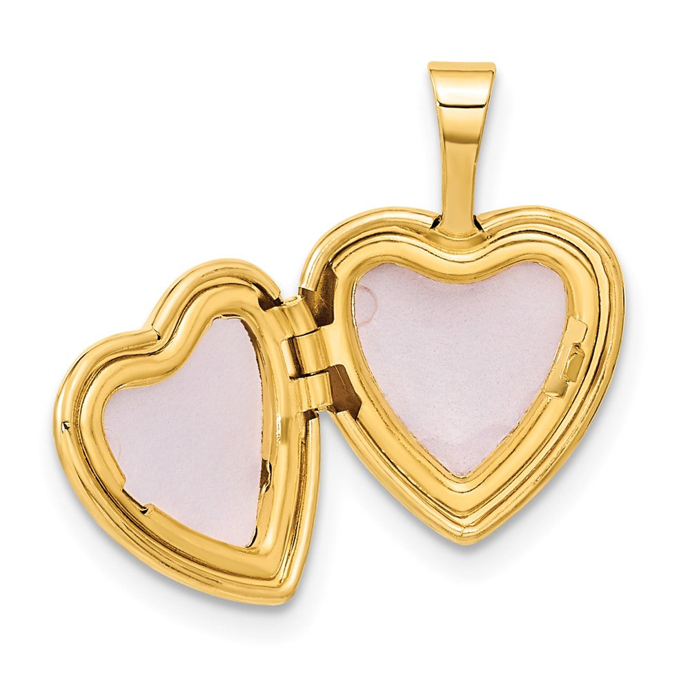 14K Gelbgold 14K 12mm Mit.01ct. Diamant Herz Medaillon