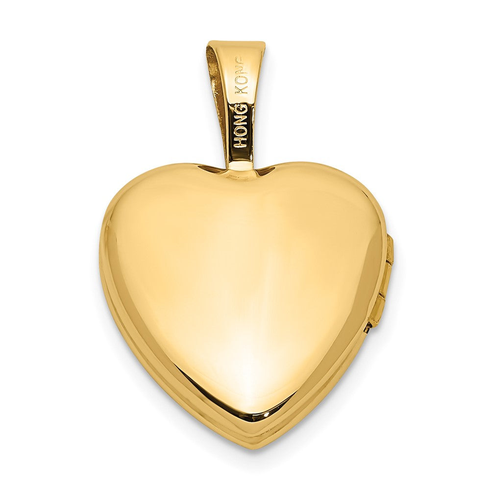 14K Gelbgold 14ky 12mm Mit.01ct. Diamant Stern Herz Medaillon