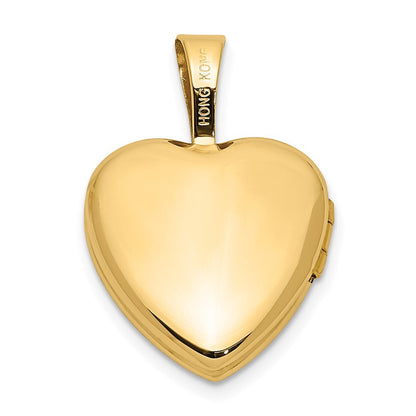 14K Gelbgold 14ky 12mm Mit.01ct. Diamant Stern Herz Medaillon