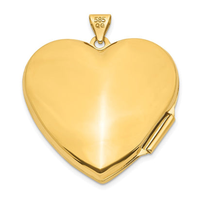 14K Gelb & Rhodium 14K mit Weiß Rhodium Welle Diamant 27mm Herz Medaillon