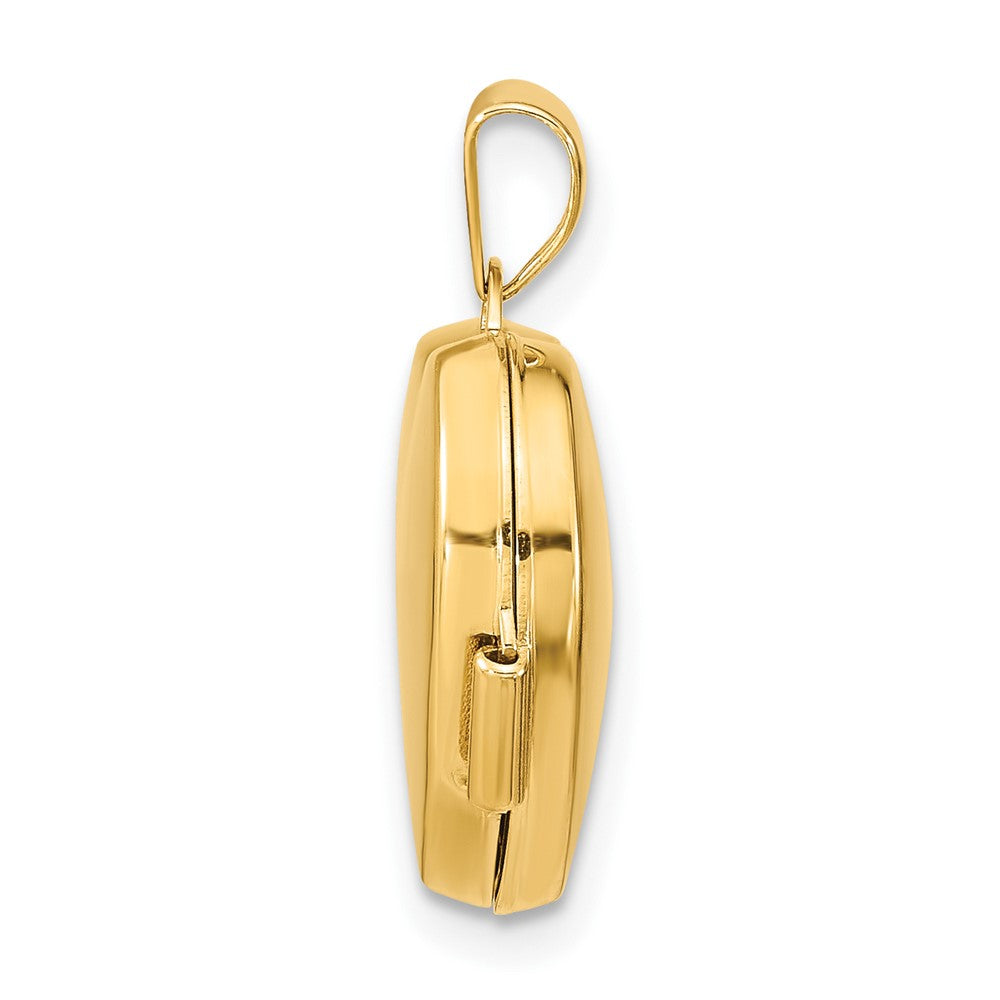 14K Gelbgold Rubin 15mm Herz Medaillon