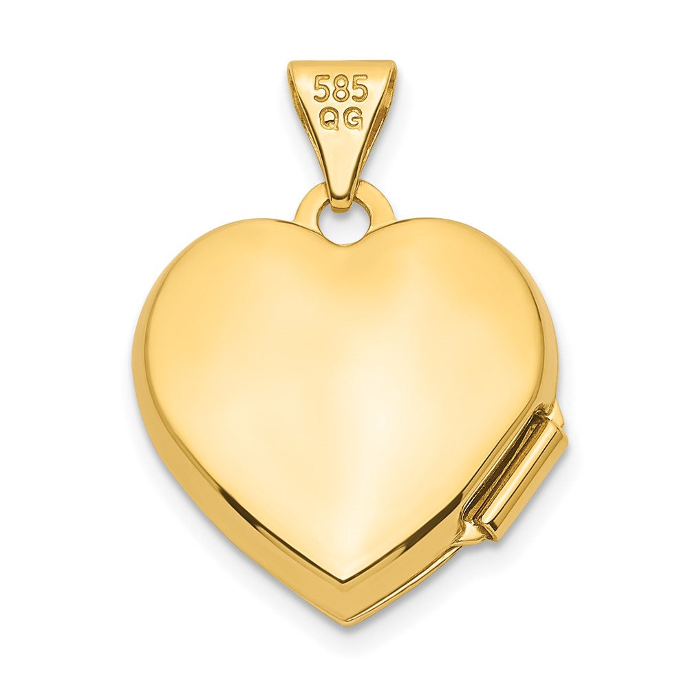 14K Gelbgold Rubin 15mm Herz Medaillon