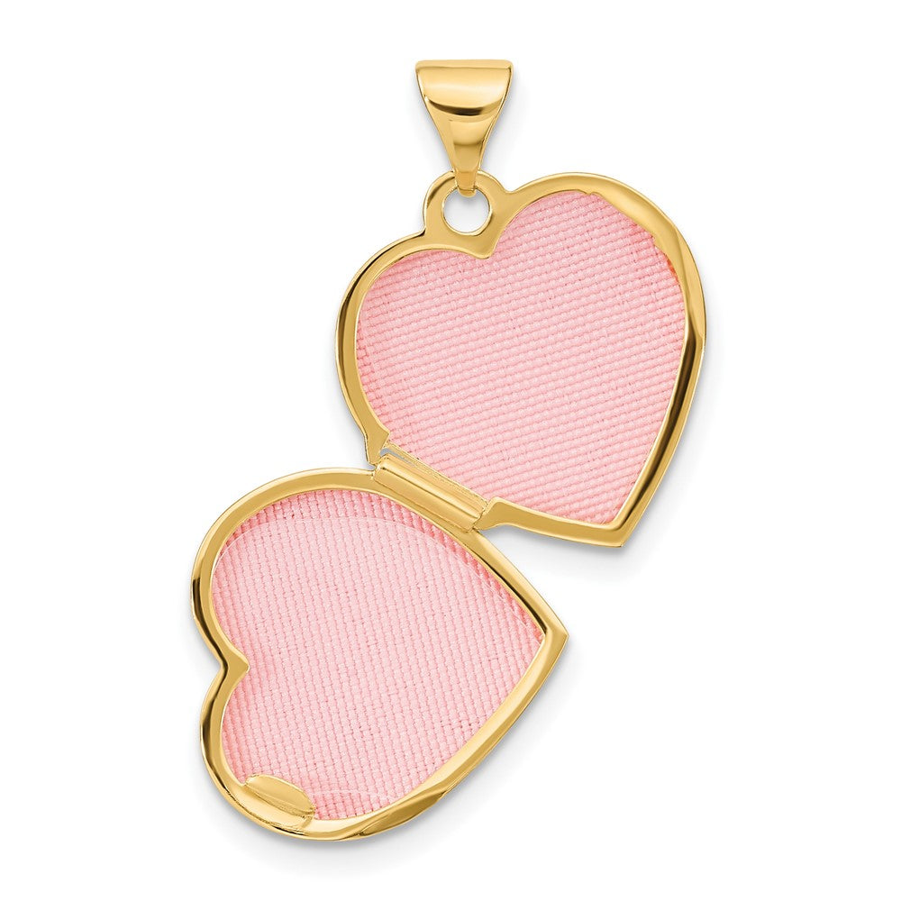 14K Gelbgold Rubin 15mm Herz Medaillon