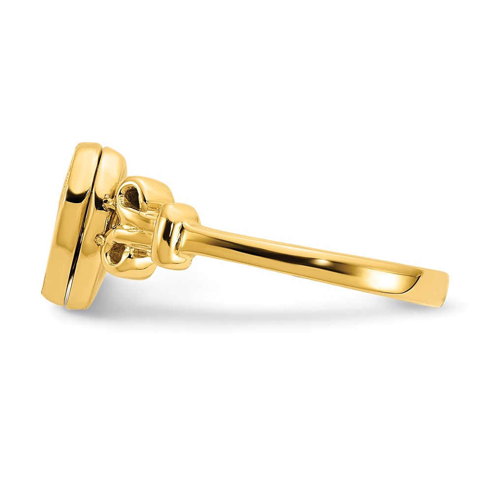 14K Gelbgold 10mm Herz Geformt (8x8mm Photos) Medaillon Ring